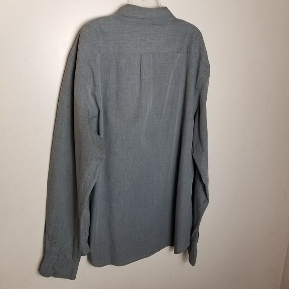 Old Navy Shirt Mens Size XL X-Large Gray Slim Fit Button Down Long Sleeve - Picture 8 of 9